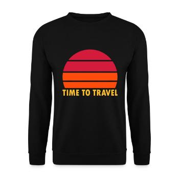 Time to travel (geteilte Sonne) - Unisex Pullover - Schwarz - Vorne - Alina (178cm) & Michal (187cm)
