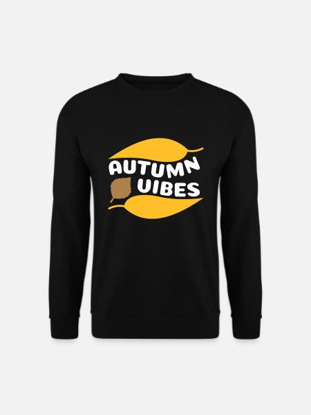Autumn vibes (curved leaves) - Unisex Sweatshirt - black