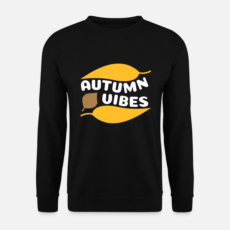Vibrations d’automne (feuilles incurvées) - Sweat-shirt Unisexe - noir