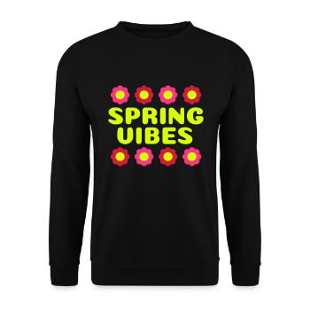 Spring vibes (eight flowers) - Unisex Sweatshirt - black - Front - Alina (178cm) & Michal (187cm)