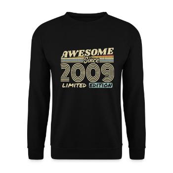 Vintage 2009 Retro - 2009 Birthday Gift - Unisex Sweatshirt - black - Front - Alina (178cm) & Michal (187cm)