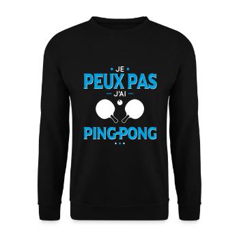 Je peux pas j'ai ping-pong - Sweat-shirt Unisexe - noir - Devant - Alina (178cm) & Michal (187cm)