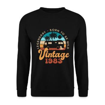 40 Jahre Jubiläum 40 Jahre Jahrgang 1983 Wohnmobil - Unisex Pullover - Schwarz - Vorne - Alina (178cm) & Michal (187cm)