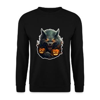 Werewolf Halloween - Unisex Sweatshirt - black - Front - Alina (178cm) & Michal (187cm)