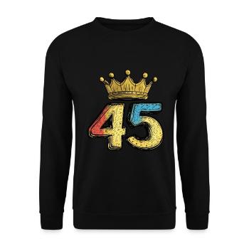 Couronne à 45 chiffres - Sweat-shirt Unisexe - noir - Devant - Alina (178cm) & Michal (187cm)