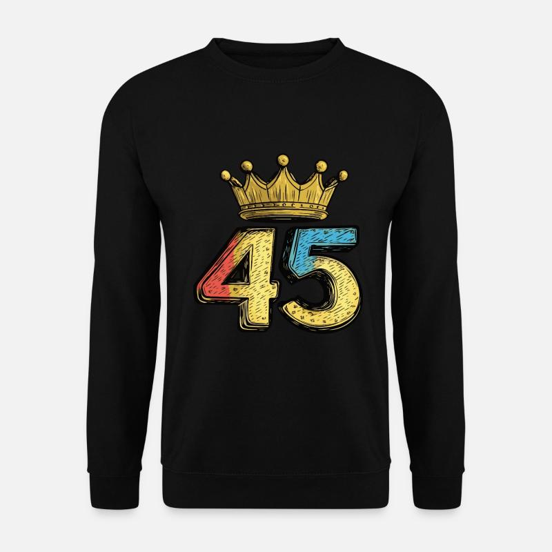 45 Zahl Krone - Unisex Pullover - Schwarz