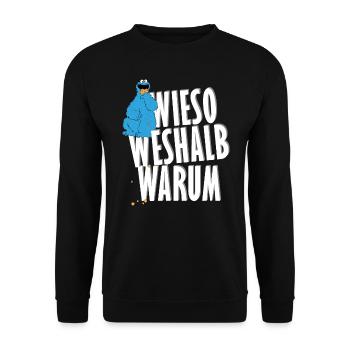 Rue Sésame Cookie Monster Pourquoi Pourquoi - Sweat-shirt Unisexe - noir - Devant - Alina (178cm) & Michal (187cm)