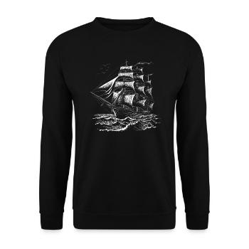 Vieux voilier - Sweat-shirt Unisexe - noir - Devant - Alina (178cm) & Michal (187cm)