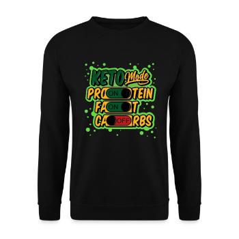 Ketogene Ernährung Ketosis Diät Ketarier Low Carb - Unisex Pullover - Schwarz - Vorne - Alina (178cm) & Michal (187cm)
