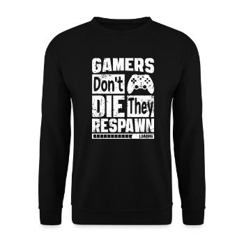 Jeu Gamer Gamepad Game Over Gamer Slave - Sweat-shirt Unisexe - noir - Devant - Alina (178cm) & Michal (187cm)