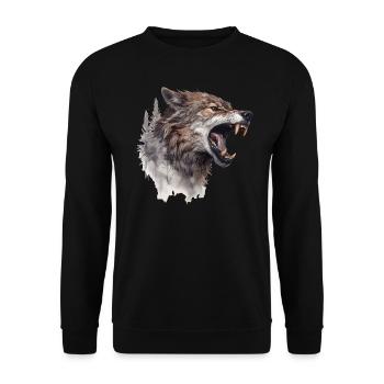 Wolf Wolf Head Scratch Marks Claws Wild Forest Hunter - Sweat-shirt Unisexe - noir - Devant - Alina (178cm) & Michal (187cm)