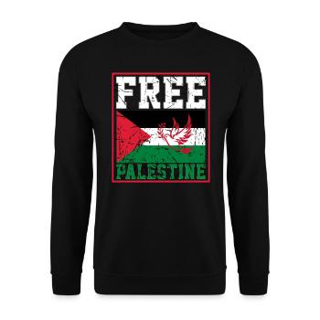 Free Palestine - Unisex Pullover - Schwarz - Vorne - Alina (178cm) & Michal (187cm)