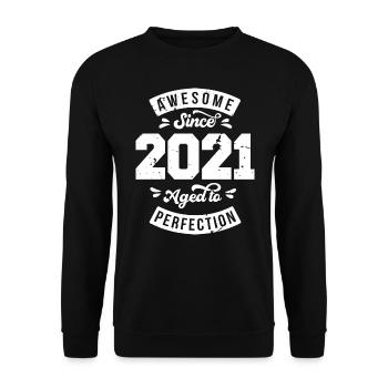 Vintage 2021 Geburtstag - retro 2021 - Unisex Pullover - Schwarz - Vorne - Alina (178cm) & Michal (187cm)