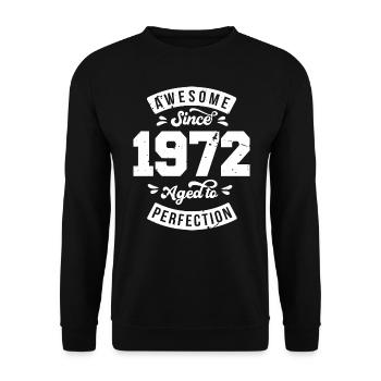 Vintage 1972 Geburtstag - retro 1972 - Unisex Pullover - Schwarz - Vorne - Alina (178cm) & Michal (187cm)