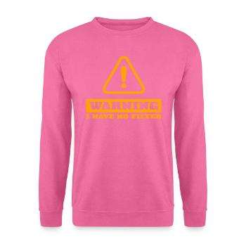 Stumpfes Warn-T-Stück: Filterfreie Zone - Unisex Pullover - Pink - Vorne
