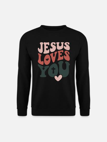 Gesù ti ama ti ama Christian Design - Felpa unisex - nero