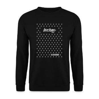 TECHNO ONLY SKULLS - Unisex Pullover - Schwarz - Vorne - Alina (178cm) & Michal (187cm)