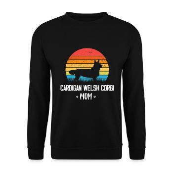 Cardigan Welsh Corgi - Sweat-shirt Unisexe - noir - Devant - Alina (178cm) & Michal (187cm)
