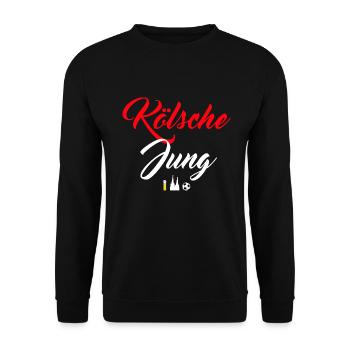 Kölsche Jung Köln Kölner Dom Kölsch Fußball Veedel - Unisex Pullover - Schwarz - Vorne - Alina (178cm) & Michal (187cm)