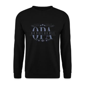 Opa der beste der Welt Geschenk zum Geburtstag - Unisex Pullover - Schwarz - Vorne - Alina (178cm) & Michal (187cm)