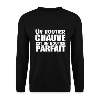 Routier chauve calvitie cadeau drôle chauffeur - Sweat-shirt Unisexe - noir - Devant - Alina (178cm) & Michal (187cm)