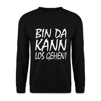 BIN DA KANN LOSGEHEN - Unisex Pullover - Schwarz - Vorne - Alina (178cm) & Michal (187cm)