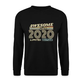 Vintage 2020 Rétro - Cadeau D’anniversaire 2020 - Sweat-shirt Unisexe - noir - Devant - Alina (178cm) & Michal (187cm)