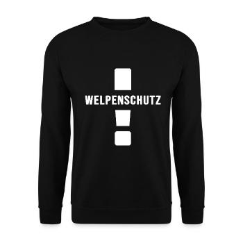 Hund Hundewiese Welpe Welpenschutz - Unisex Pullover - Schwarz - Vorne - Alina (178cm) & Michal (187cm)