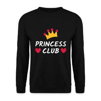 Princess club (Krone, Herzen) - Unisex Pullover - Schwarz - Vorne - Alina (178cm) & Michal (187cm)