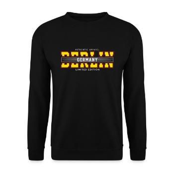 Berlin - Unisex Pullover - Schwarz - Vorne - Alina (178cm) & Michal (187cm)