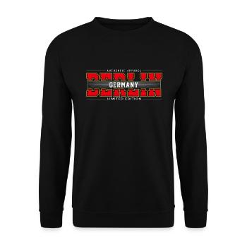 Berlin - Unisex Pullover - Schwarz - Vorne - Alina (178cm) & Michal (187cm)