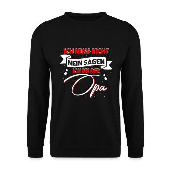 Lustiges Opa Geschenk - Unisex Pullover - Schwarz - Vorne - Alina (178cm) & Michal (187cm)