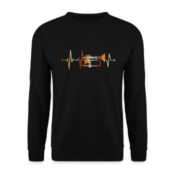 Flugelhorn Heartbeat Orchestra Musiciens Musique de cuivres - Sweat-shirt Unisexe - noir - Devant - Alina (178cm) & Michal (187cm)