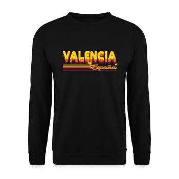 Valence, design estival de la ville en Espagne - Sweat-shirt Unisexe - noir - Devant - Alina (178cm) & Michal (187cm)