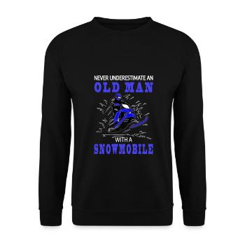 Snowmobile - Never Underestimate an Old Man - Unisex Sweatshirt - black - Front - Alina (178cm) & Michal (187cm)
