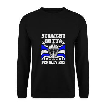 Eishockey Hockey - Straight Outta the Penalty Box - Unisex Pullover - Schwarz - Vorne - Alina (178cm) & Michal (187cm)
