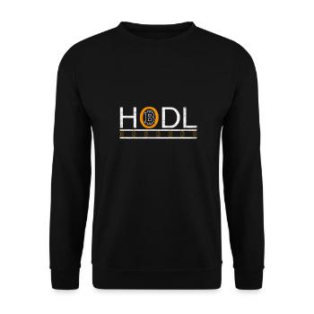 Hodl Crypto Bitcoin BTC Miner Blockchain Trader - Sweat-shirt Unisexe - noir - Devant - Alina (178cm) & Michal (187cm)
