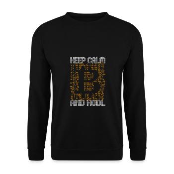 Hodl Crypto Bitcoin BTC Miner Blockchain Trader - Sweat-shirt Unisexe - noir - Devant - Alina (178cm) & Michal (187cm)