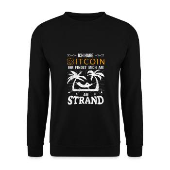 Bitcoin Crypto BTC - You can find me on the beach - Unisex Sweatshirt - black - Front - Alina (178cm) & Michal (187cm)