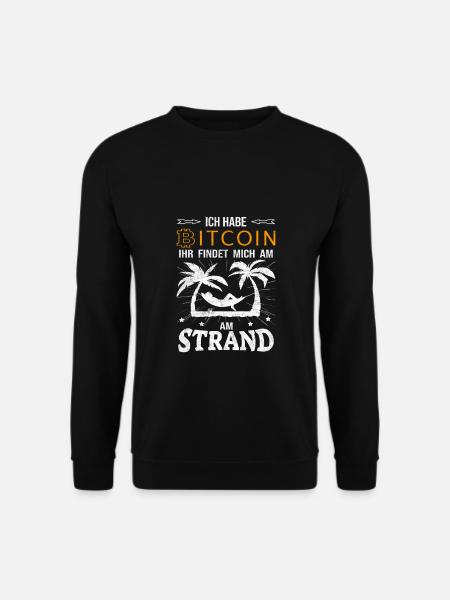 Bitcoin Krypto BTC - Ihr findet mich am Strand - Unisex Pullover - Schwarz