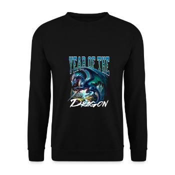 Year of the Dragon 2024 - Chinese Zodiac - Unisex Sweatshirt - black - Front - Alina (178cm) & Michal (187cm)