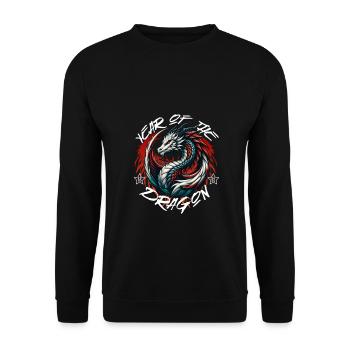 Year of the Dragon 2024 - Chinese Zodiac - Unisex Sweatshirt - black - Front - Alina (178cm) & Michal (187cm)