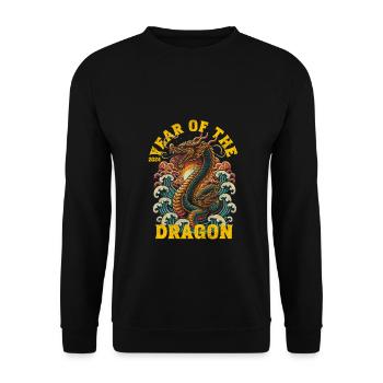 Year of the Dragon 2024 - Chinese Zodiac - Unisex Sweatshirt - black - Front - Alina (178cm) & Michal (187cm)