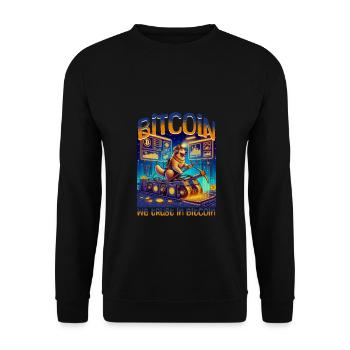 Crypto-monnaie Bitcoin BTC Satoshi Nakamoto - Sweat-shirt Unisexe - noir - Devant - Alina (178cm) & Michal (187cm)