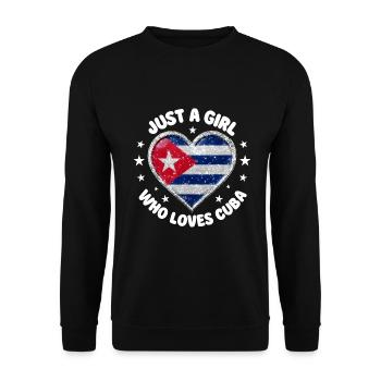 Juste une fille qui aime Cuba Heart Design - Sweat-shirt Unisexe - noir - Devant - Alina (178cm) & Michal (187cm)