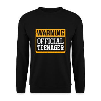 Avertissement officiel adolescent - Sweat-shirt Unisexe - noir - Devant - Alina (178cm) & Michal (187cm)