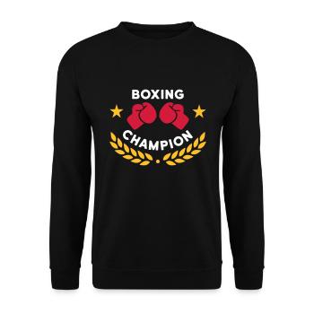 Boxing champion (boxing gloves, laurel wreath) - Unisex Sweatshirt - black - Front - Alina (178cm) & Michal (187cm)