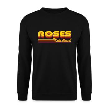 Roses Costa Brava Spanien Design - Unisex Pullover - Schwarz - Vorne - Alina (178cm) & Michal (187cm)