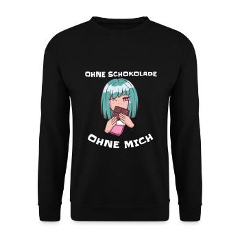 Ohne Schokolade Ohne Mich - Unisex Pullover - Schwarz - Vorne - Alina (178cm) & Michal (187cm)