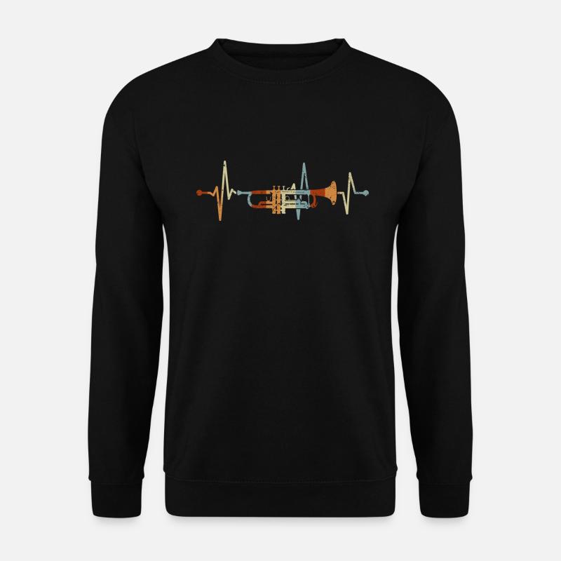 Trompete Herzschlag Musiker Trompeter Blasmusik - Unisex Pullover - Schwarz
